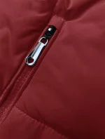 Dámsky krátky top bez rukávov so stojatým golierom červený (16M9092-270)