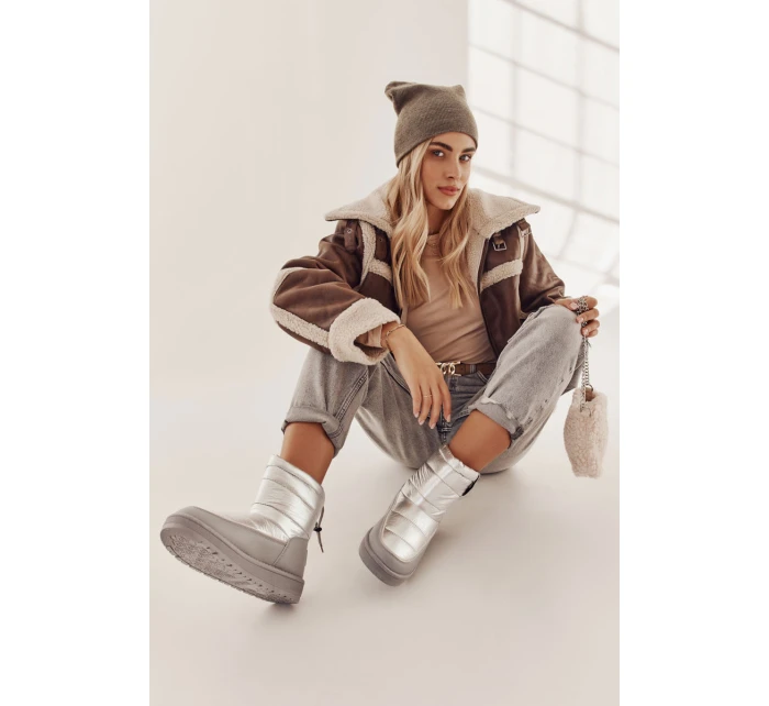 Dámské Sněhule Big Star model 21561942 Stříbrné - Big Star Shoes Dámské Sněhule Big Star model 21561942 Stříbrné - Big Star Shoes