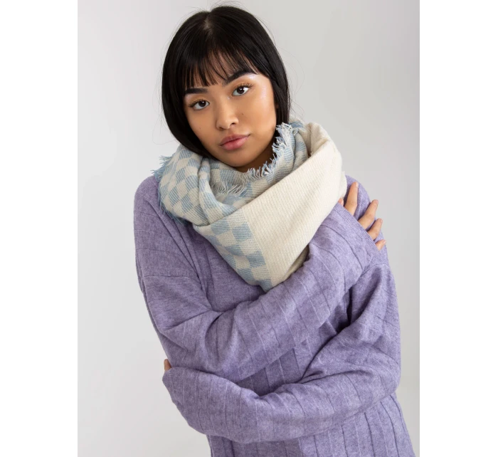 Tunelový šál AT KM 9501.10 biela a modrá Tunelový šál AT KM 9501.10 biela a modrá