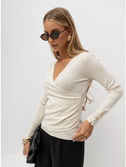 Sweter IR SW jasny beżowy model 22303457 - FPrice Sweter IR SW jasny beżowy model 22303457 - FPrice