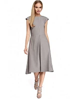 M296 Šaty s obrátenými záhybmi - šedé