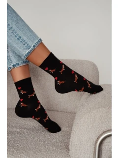 Dámske valentínske ponožky jazvečík 0200.201
