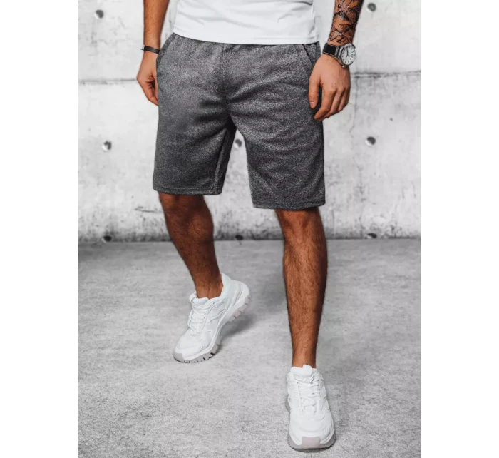 Pánske tmavosivé teplákové šortky FashionStreet SX2190