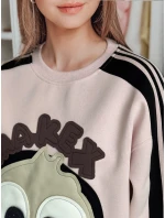 Dámská oversize mikina se růžová Dstreet model 21989204 - FashionStreet Dámská oversize mikina se růžová Dstreet model 21989204 - FashionStreet