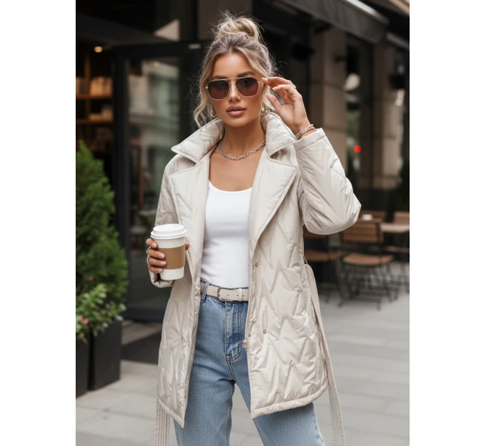 Kurtka damska przejściowa z paskiem  model 22011511 - FashionStreet