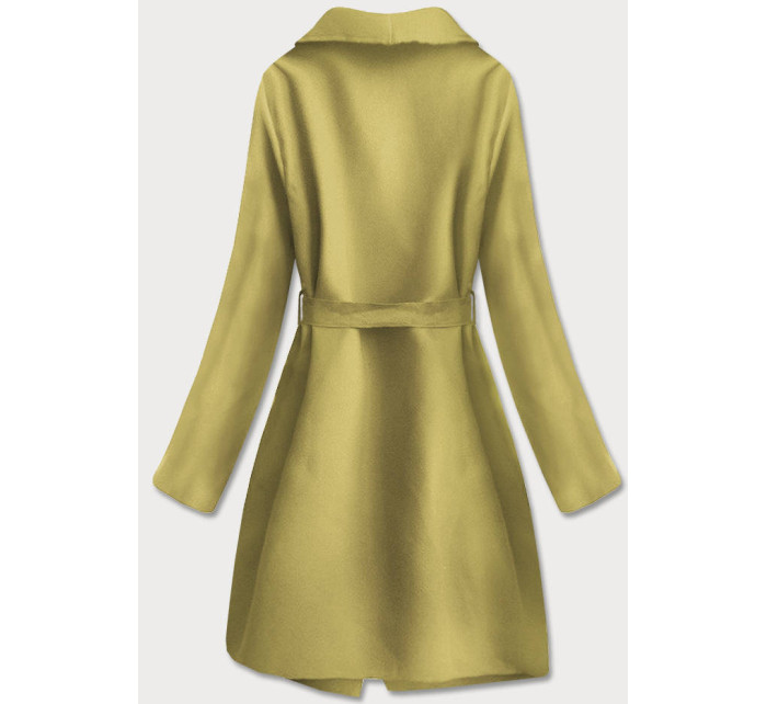 Minimalistický dámsky kabát v olivovej farbe (747ART)