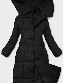 Zimowa damska kurtka z paskiem czarna model 21247762 - J.STYLE