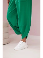 Bavlněná mikina kalhoty set zelený