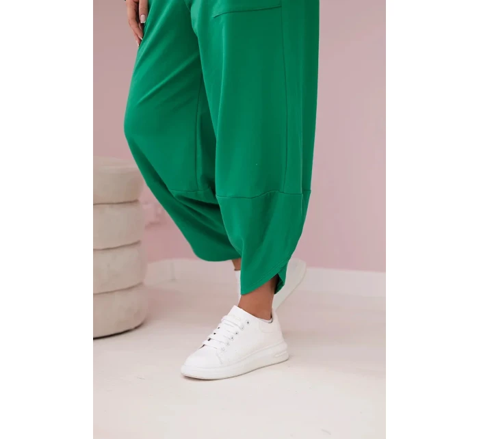 Bavlněná mikina kalhoty set zelený