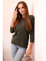 Dámska blúzka s lodičkovým výstrihom khaki