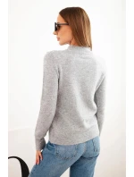 Dámský svetr s model 21314692 z měkké pleteniny šedý - K-Fashion