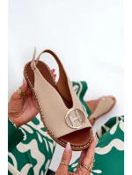 Ploché elegantní sandály s ozdobou béžové model 21685763 - Boto Ploché elegantní sandály s ozdobou béžové model 21685763 - Boto