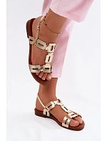 Dámské sandály Ploché Zlaté model 22133805 - S.Barski