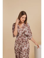 S405 Zavinovacie maxi šaty s potlačou - model 2