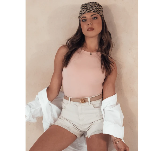 Dámske džínsové šortky POPGLAM light beige FashionStreet SY0384