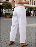 Jeansy damskie fit z wysokim stanem białe model 22144350 - FashionStreet