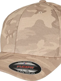 Flexfit 6277CS/6277LC/6277VC 6-panelová čiapka Flexfit 55.277C tmavo béžová kamufláž