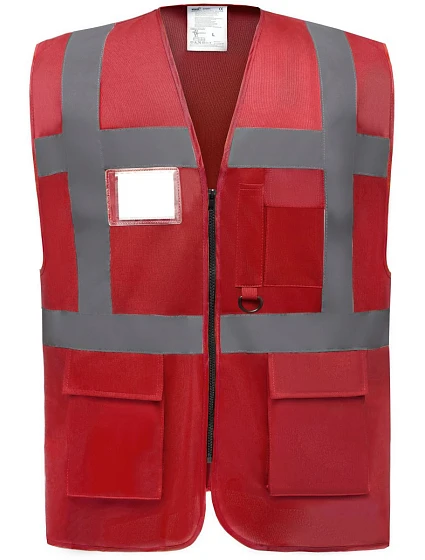 Yoko HVW 801 Hi-Vis multifunkčná vesta 79.W801 červená Yoko HVW 801 Hi-Vis multifunkčná vesta 79.W801 červená