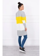 Šedý+žltý pruhovaný sveter