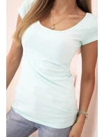 Dámska klasická bavlnená blúzka s krátkymi rukávmi modrá