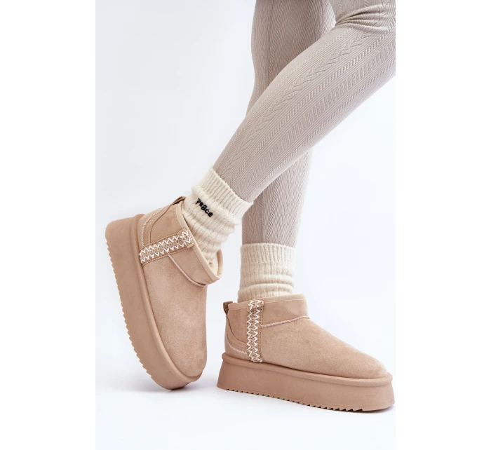 Sněhule na platformě s vzorem béžové model 21645932 - Boto