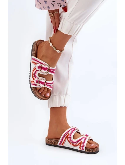 Dámské pantofle s korkovou podrážkou, bílá Fannea Dámské pantofle s korkovou podrážkou, bílá Fannea