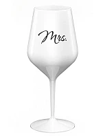 MRS. - bílá nerozbitná sklenice na víno 470 ml