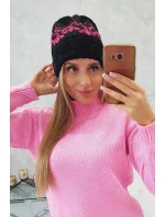 Dámska čiapka Kira K374 black+pink Dámska čiapka Kira K374 black+pink