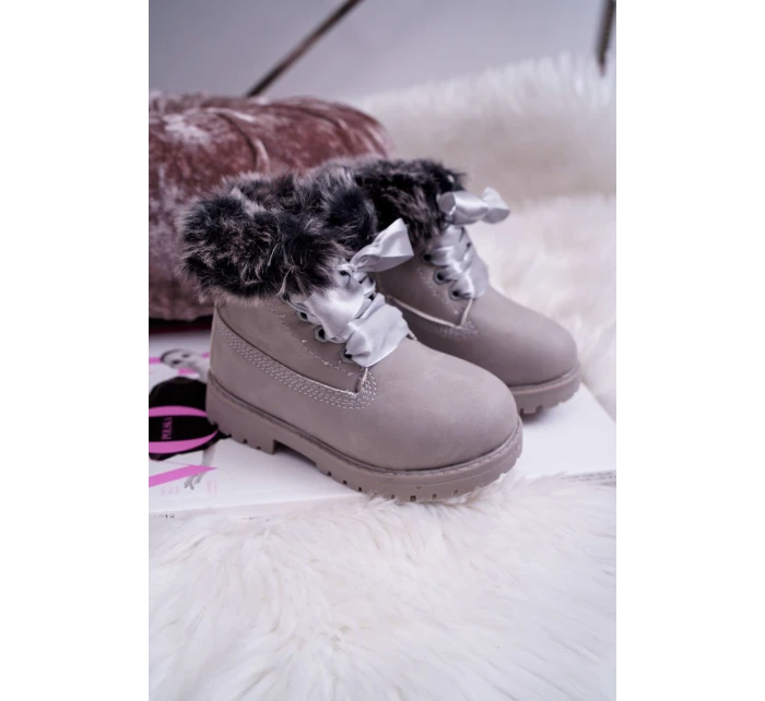 Dětské Kotníkové Boty Zateplené Šedé model 21523547 - Boto