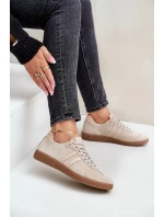 Nízké dámské semišové tenisky béžové model 21679949 - Zazoo Nízké dámské semišové tenisky béžové model 21679949 - Zazoo