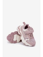 Sneakersy Dziecięce Na Grubej Podeszwie Różowe Lianees
