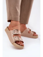 Damskie Klapki Gładkie Pachnące ZAXY NN285092 Beżowe