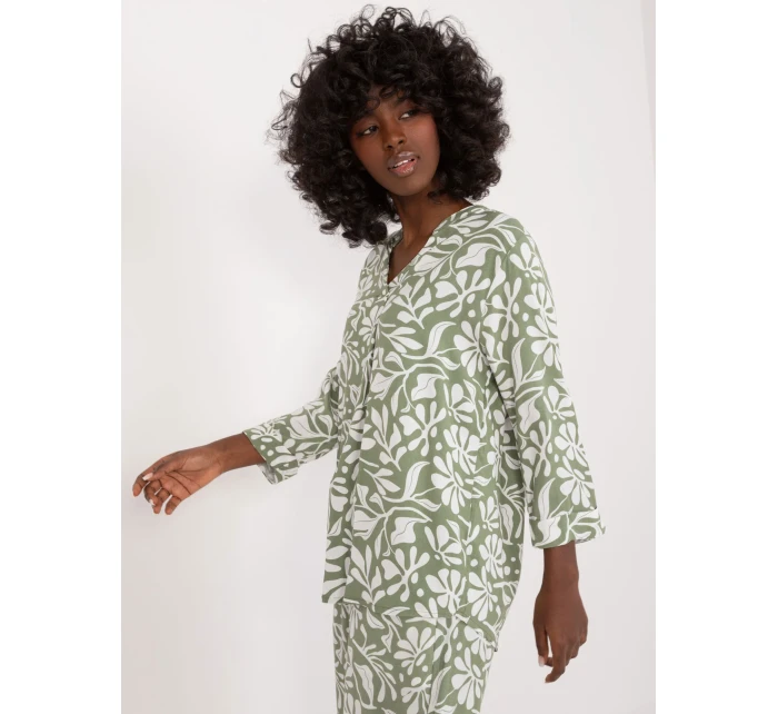 Blúzka D73771M11174A khaki farba Blúzka D73771M11174A khaki farba