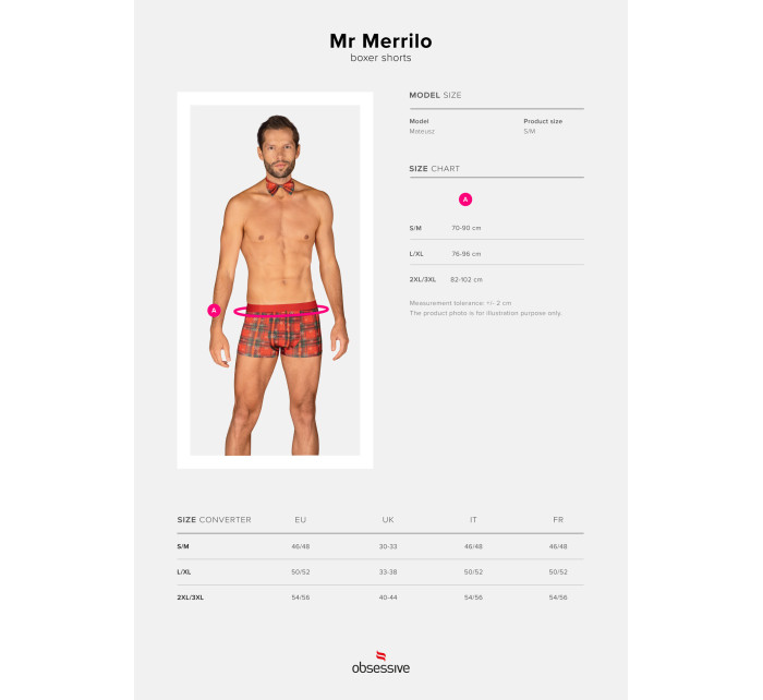 Pánsky set Mr Merrilo boxer shorts + motýlik - Obsessive