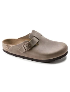 žabky Boston Brown z kůže úzké úzké model 21735776 - Birkenstock