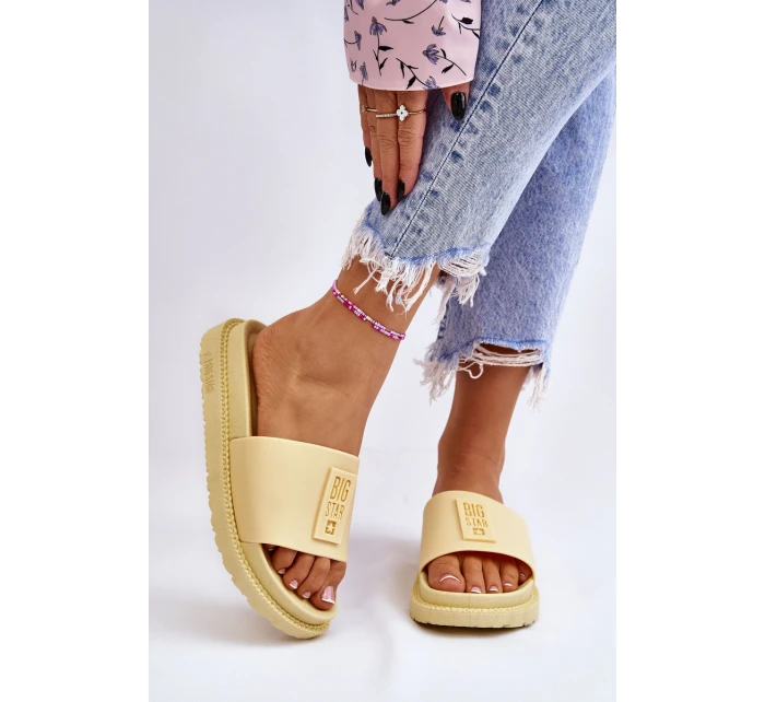 Damskie Klapki Big Star LL274427 Żółte