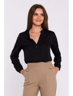 model 20503074 Halenka s dlouhými rukávy černá - STYLOVE