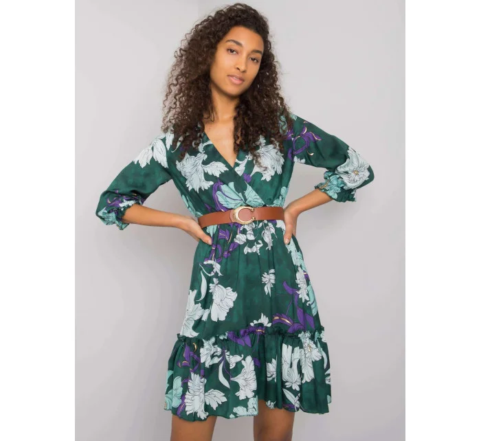 Dámské šaty LC SK 22K model 18517232 tmavě zelená - FPrice Dámské šaty LC SK 22K model 18517232 tmavě zelená - FPrice