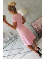 Tehotenské šaty s výstrihom 60942 ružové - Kesi Tehotenské šaty s výstrihom 60942 ružové - Kesi