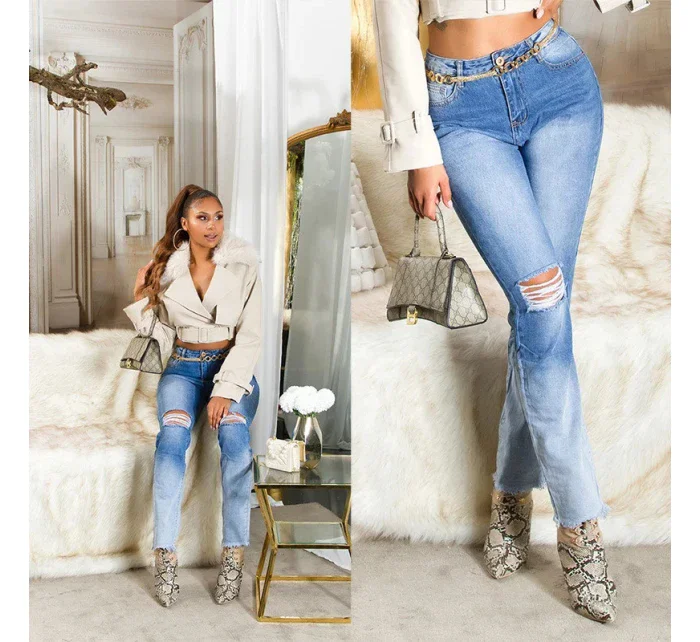 Sexy džíny s vysokým pasem model 21178084 - Koucla Sexy džíny s vysokým pasem model 21178084 - Koucla