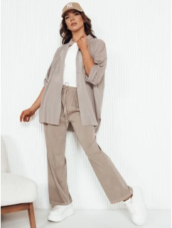Dámské kalhoty s širokými nohavicemi béžové Dstreet model 21975661 - FashionStreet