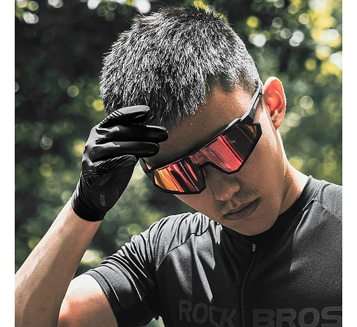 Cyklistické rukavice Rockbros jar/leto/jeseň, plné, veľkosť: L - čierne