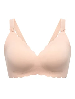 MOMCOZY YN46 bezšvová dojčiaca podprsenka Floral Support, telová farba, veľkosť S