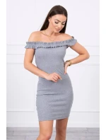 Španielske šaty s volánikmi šedej Španielske šaty s volánikmi šedej