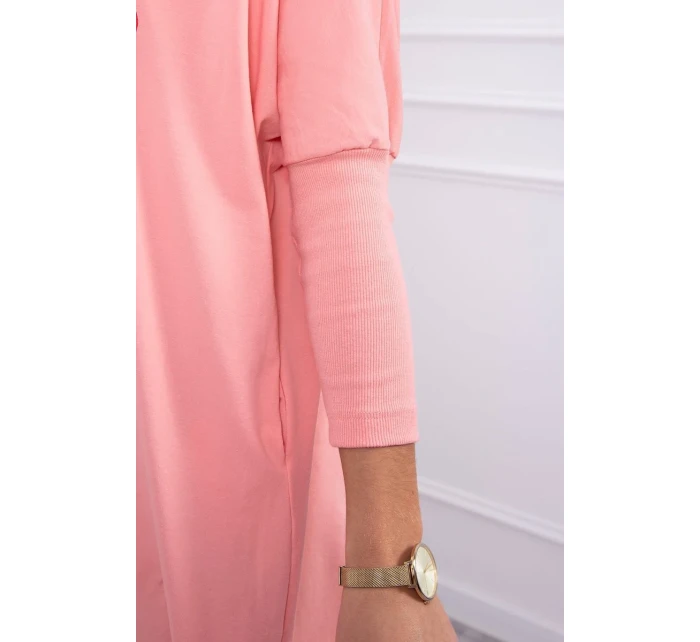 Oversize blúzka s dúhovou potlačou pier v marhuľovej farbe