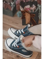 Dziecięce Wysokie Trampki Z Suwakiem BIG STAR HH374189 Granatowe Dziecięce Wysokie Trampki Z Suwakiem BIG STAR HH374189 Granatowe