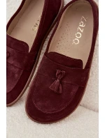 Skórzane Zamszowe Mokasyny Typu Barefoot Zazoo 322 Bordowe