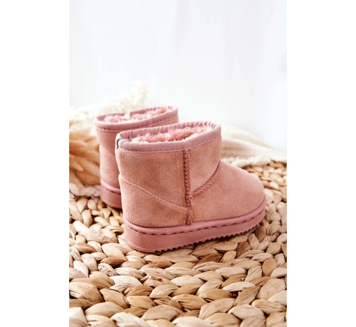 Dětské Teplé Sněhule Semišové Růžové model 21520878 - Boto