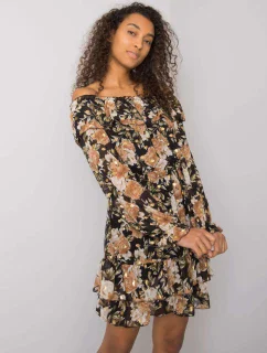 Šaty DHJ SK 15015 2.73P čierna a béžová