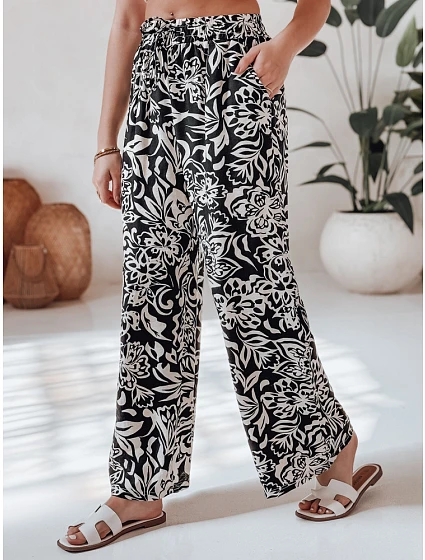 Dámske nohavice uy2634 TROPICAL SUN black and cream - FashionStreet